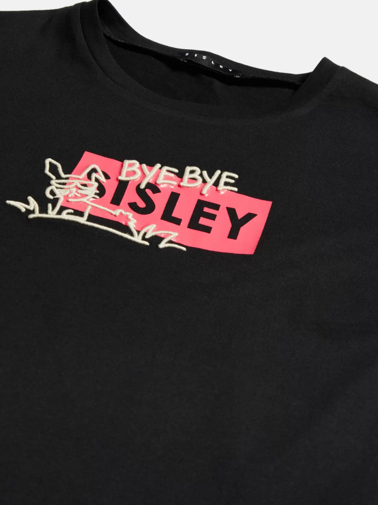 T-Shirt With Print And 3D Embroidery<Sisley Outlet