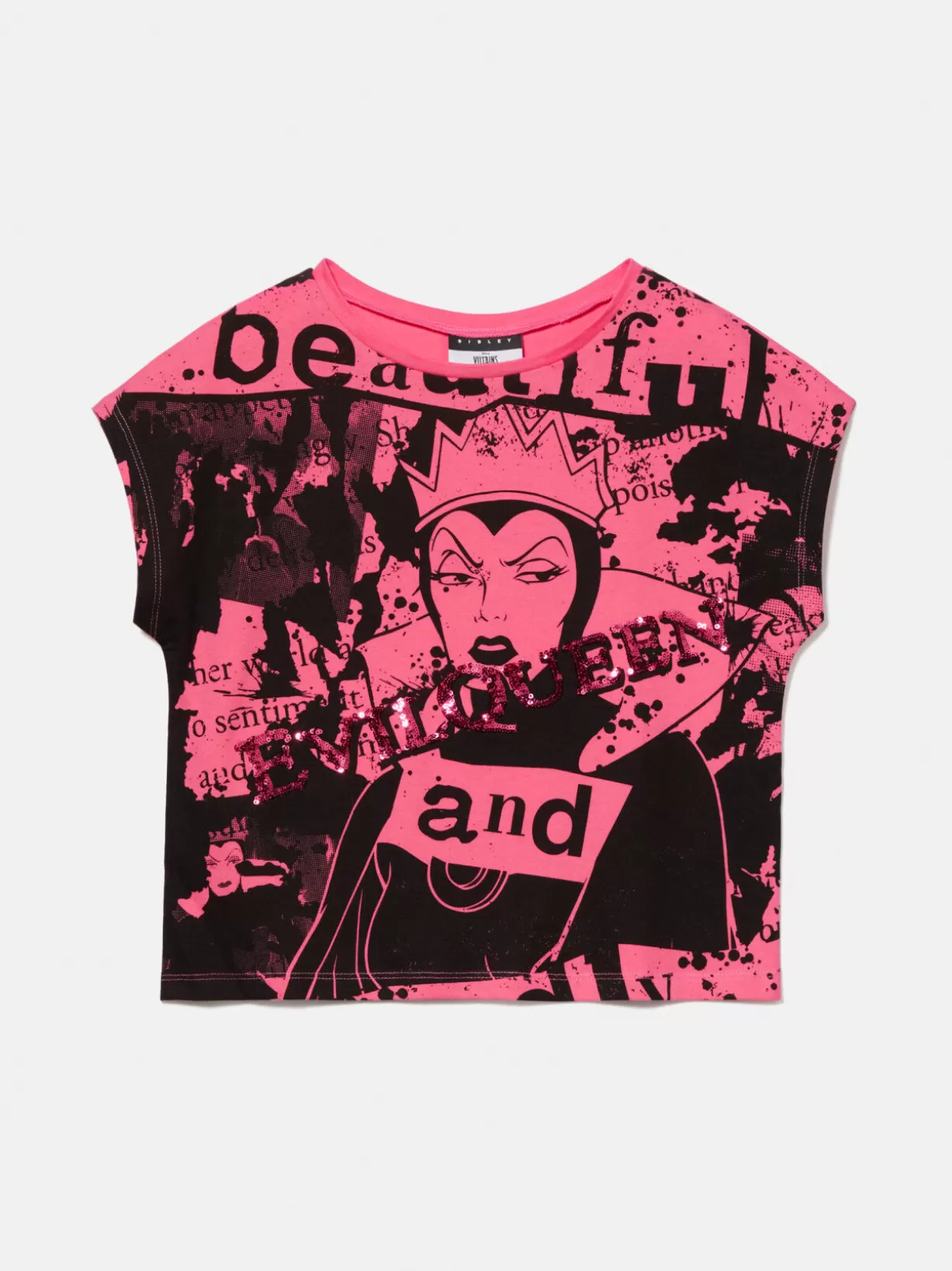 T-Shirt With Print And Sequins ©Disney<Sisley Discount