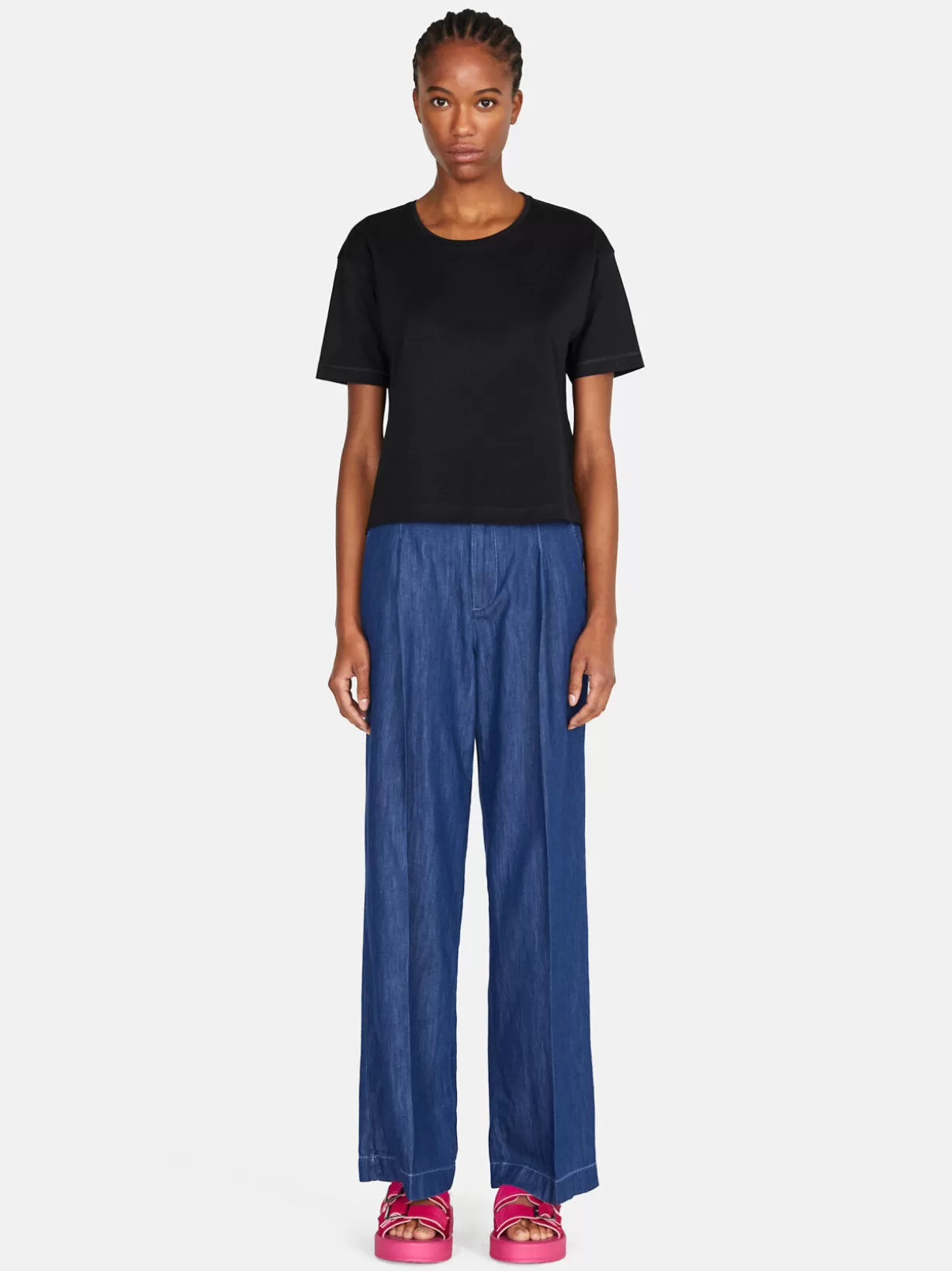 Wide Fit Chambray Trousers<Sisley Best