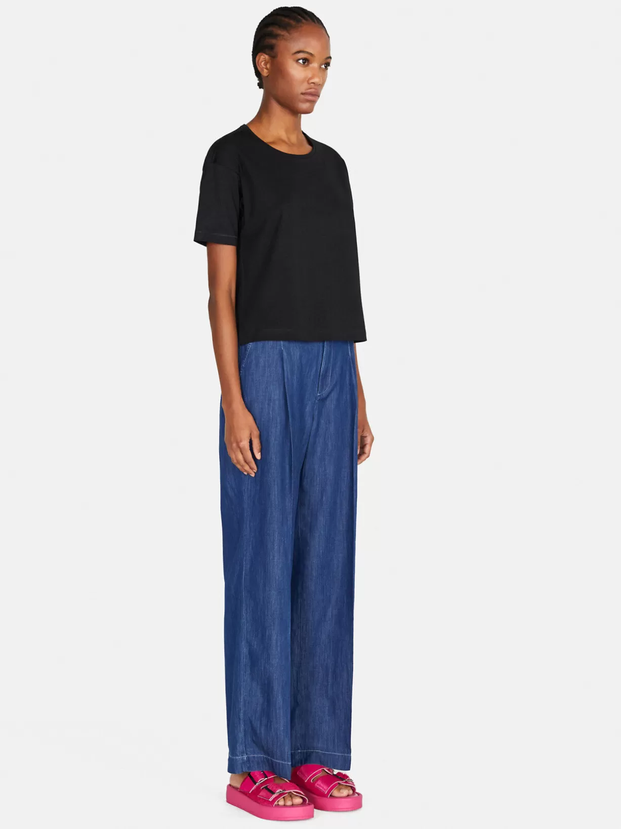 Wide Fit Chambray Trousers<Sisley Best