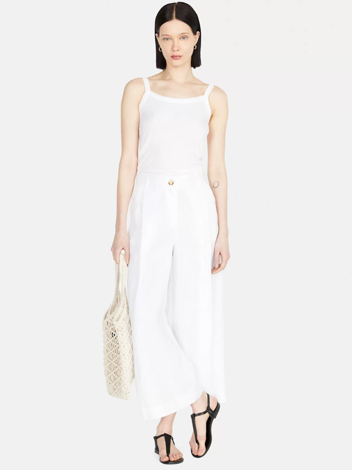 Wide Leg Trousers In Linen<Sisley Store